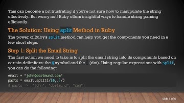 Mastering Email Parsing in Ruby: Extracting user, domain, and domain.com from Email Addresses