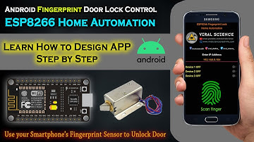 Android Fingerprint ESP8266 Door Lock Control and Home Automation | How to Design Mobile Application