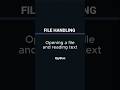 Open file and read text - File Handling #python