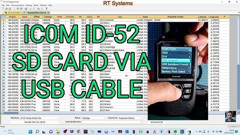 ICOM ID-52 Access SD Card(via usb cable) plus RT-Systems Import