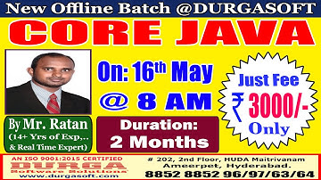 CORE JAVA Offline Training @ DURGASOFT