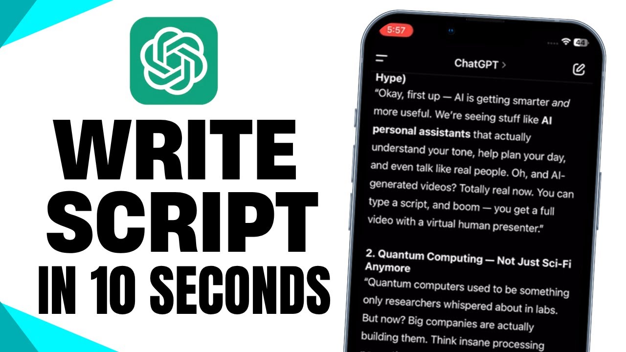 How to Use ChatGPT to Write a YouTube Script in 10 Seconds 2025 - YouTube