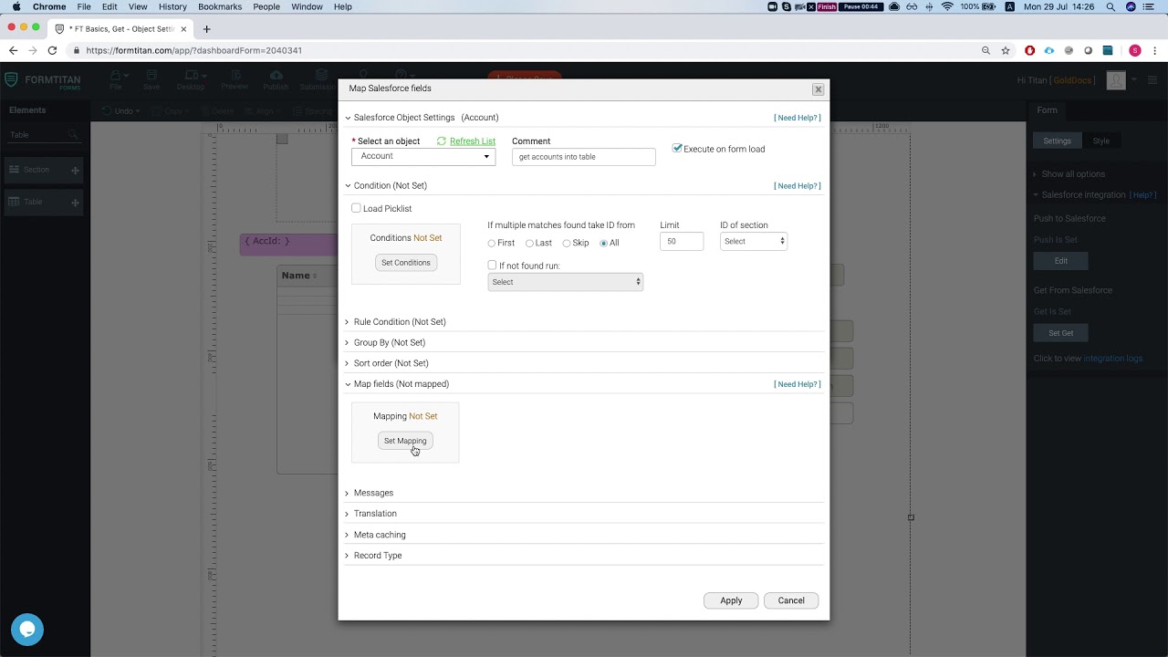 Execute on form load in Get integration - YouTube