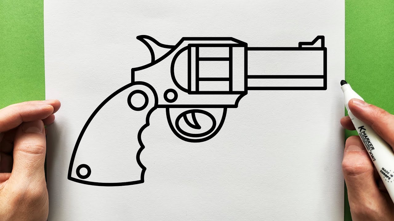 Magnum Pistol Drawing Step by Step How to Draw a Gun - YouTube