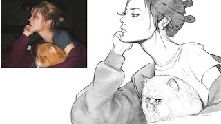Grumpy cat drawing time lapse @Saonserey