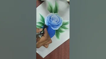 How To Paint A Rose Blue Flower Easy Painting Acrylic Colours 