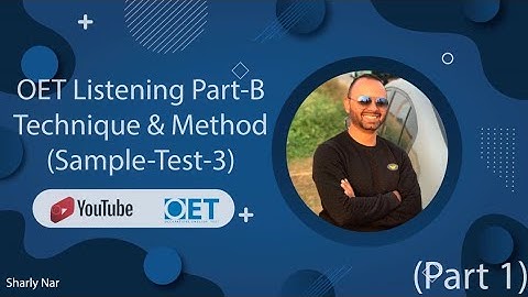 OET Listening Part-B Technique & Method (Sample-Test-3) (part 1)