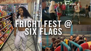 SIX FLAGS FRIGHT FEST VLOG: IT WAS A FIGHT ! 😱(VIDEO INCLUDED)