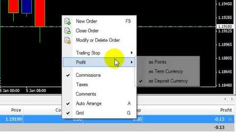 Setting up trailing stop in MT4