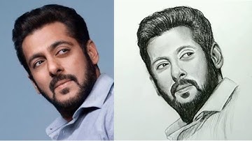 How to draw salman khan sketch using loomis method | Portrait Drawing Technique - Loomis Method