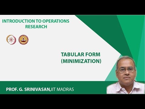 Tabular form (minimization)