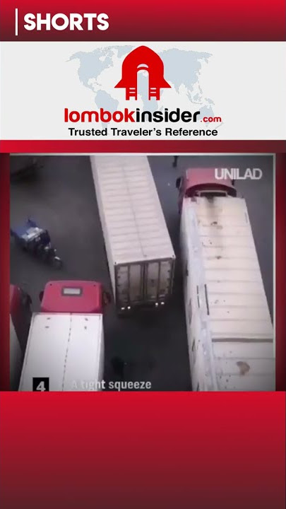 Begini cara parkir truk kontainer yang panjangnya puluhan meter... #shorts #truk