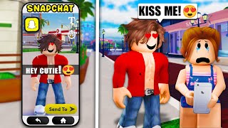 ROBLOX SNAPCHAT, But My CREEPY BABYSITTER has a CRUSH on ME.. (Brookhaven RP 🏡)