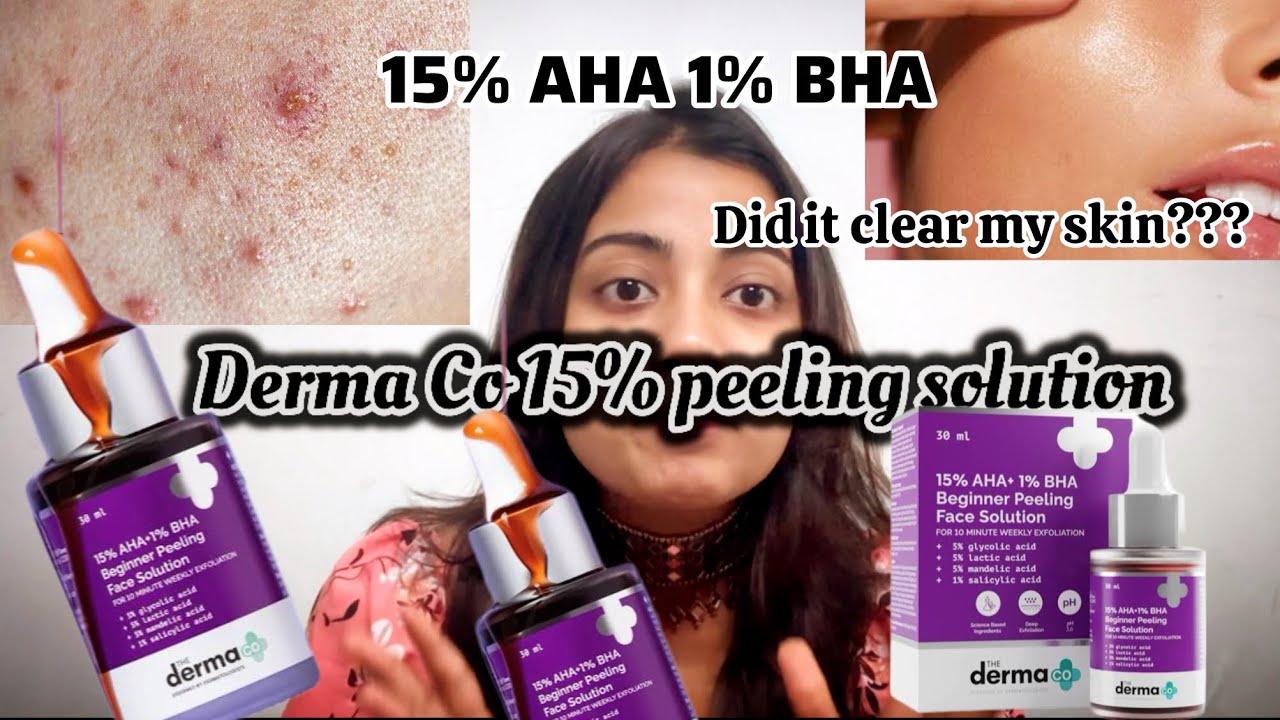 Derma Co 15% AHA+1% BHA Beginner Face Peeling Solution |chemical exfoliation Hindi review |