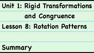 8th Grade Illustrative Mathematics: Gr. 8; U1; Lesson 8: Summary