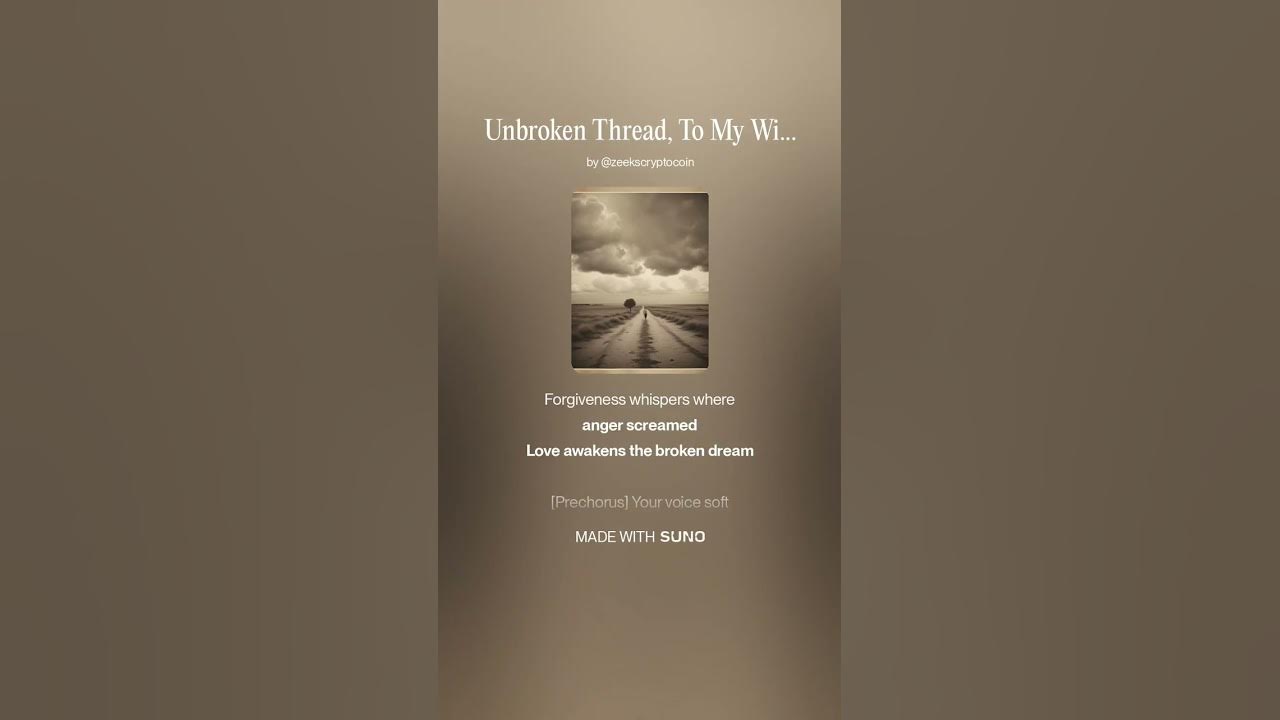 Unbroken Thread, To My Wife 1 Shorts Gospel Pop Rock #god #music #song #shorts #faith #songlyrics Unbroken Thread, To My Wife 1 Shorts Gospel Pop Rock #god #music #song #shorts #faith #songlyrics