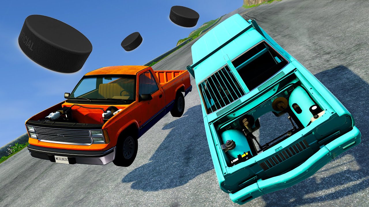 Can We Win A Downhill Race Against Giant Hockey Pucks With NO ENGINES