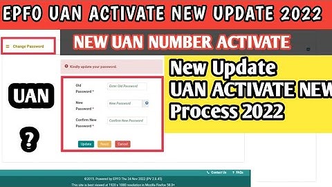 EPFO NEW UPDATE 2022/ UAN ACTIVATE NEW UPDATE 2022