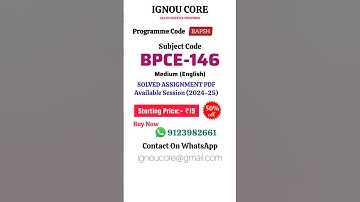 BPCE 146 Solved Assignment PDF 2024-25 in English, BAPSH program BPCE-146 Solved assignments