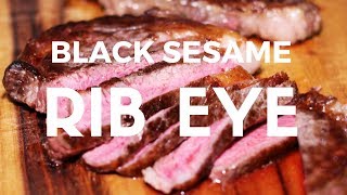 Rib eye steaks with black sesame sauce recipe
