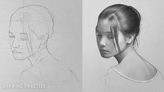 Drawing Practice - Portrait Drawing technique using Loomis Method