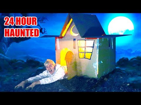 24 HOUR HAUNTED BOX FORT!!  