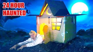 24 HOUR HAUNTED BOX FORT!! 👻 📦