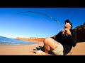 Solo hunting for food  huge fish tiny rod  remote australia