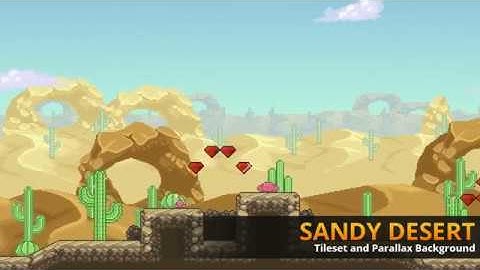 Sandy Desert: Tileset and Parallax Background