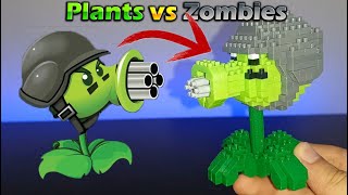 PvZ CONSTRUYENDO la Guisantralladora en la Vida REAL 😱 Plants vs Zombies - Gepxho