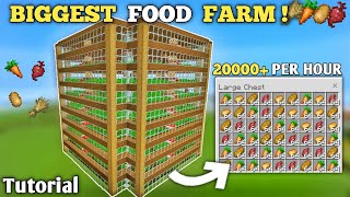 BIGGEST 1.20 Automatic FOOD FARM Tutorial in Minecraft Bedrock (MCPE/Xbox/PC)
