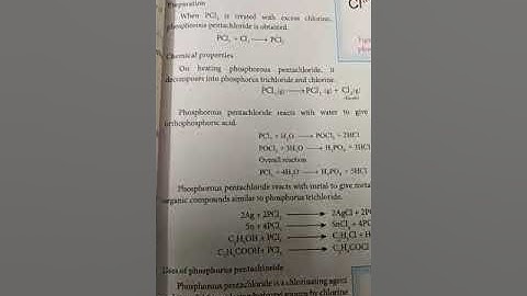 12th std chemistry ln 3 Phosphorus pentachloride