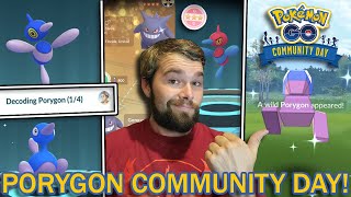 SHINY PORYGON COMMUNITY DAY! TONS OF SHINIES & A HUNDO! (Pokemon GO)