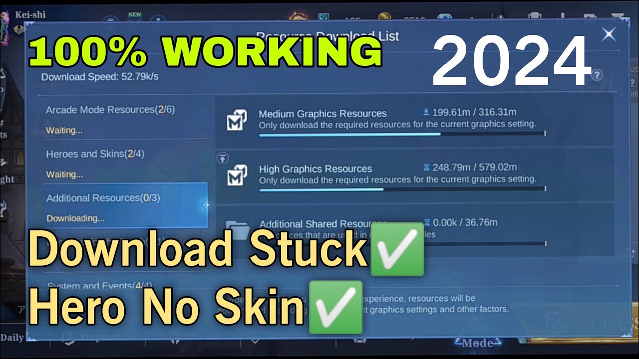 HOW TO FIX DOWNLOAD STUCK RESOURCE MOBILE LEGENDS 2024 - YouTube