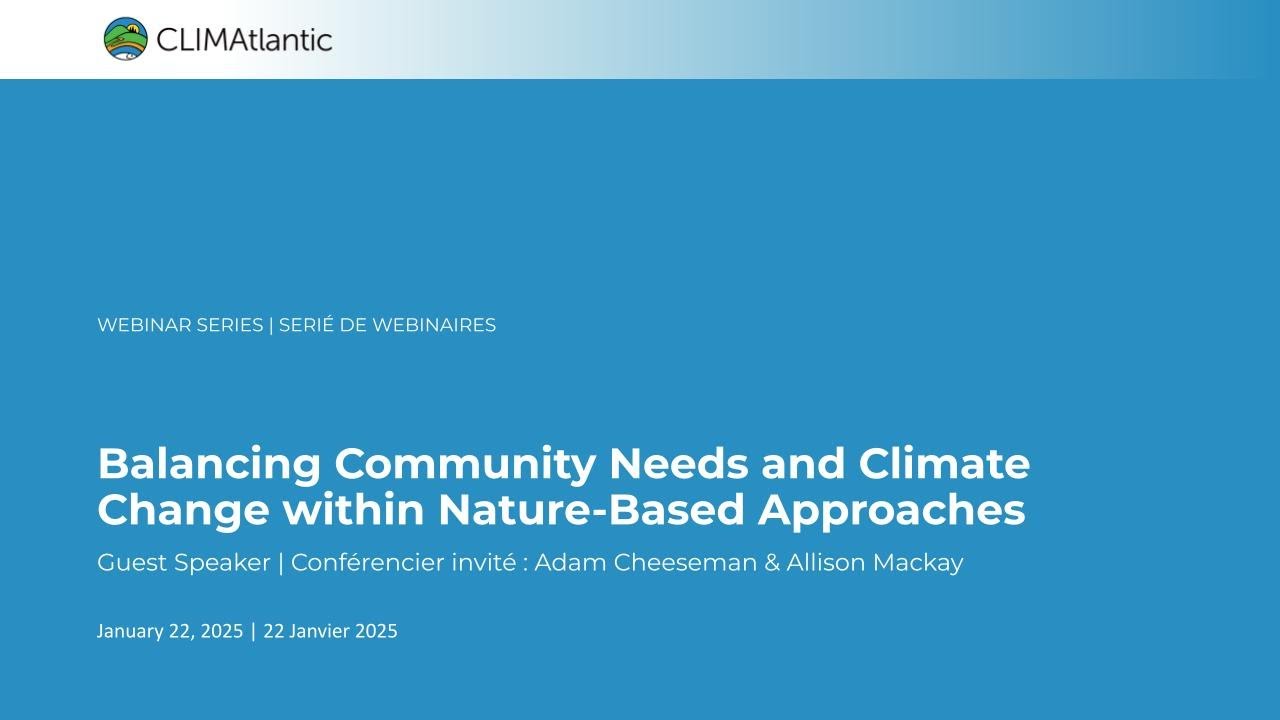 Balancing Community Needs and Climate Change within Nature-Based Approaches
