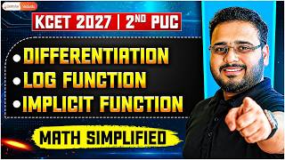 Logarithmic & Implicit Differentiation 🚨 2nd PUC Maths | Most Important Concepts | Ankit Sir📚