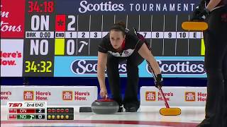 2020 Scotties  - Joanne Courtney (ON) Double run double vs  NO