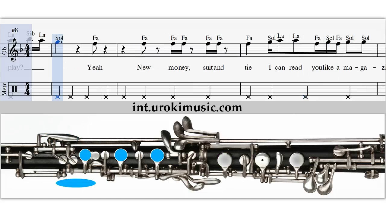 Como Tocar el Oboe Taylor Swift Blank Space Notas musicales