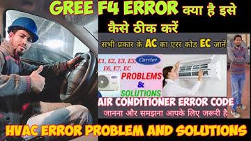 Gree Carrier Zamil LG Voltas Error code | Gree error F4 | Gree Air-conditioner F4 error