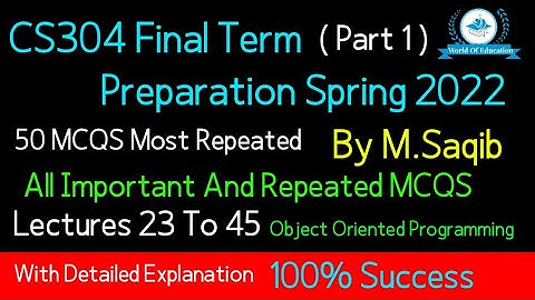 cs304 finalterm preparation 2023| cs304 final term preparation spring 2023| By M.saqib