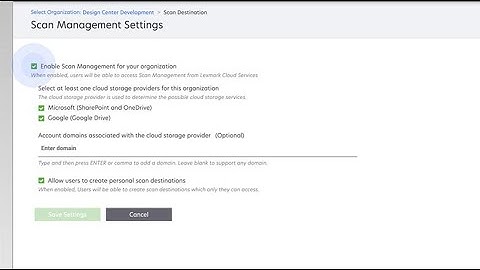 Setting up Cloud Scan Management