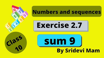 TN class 10 maths ch 2 Numbers and sequences ex 2.7 sum 9, 10th std tamil full book syllabus
