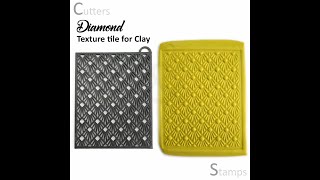 Texture tiles - Diamond Pattern Texture Stamp | Textures for Clay imprints | Polymer clay texture |