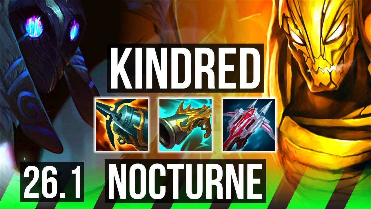 KINDRED vs NOCTURNE (JGL) | Good KDA: 18/1/4 | NA Master | 26.1