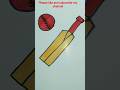 How To Draw a Cricket Bat &amp; Ball in seconds 🏏✍️ |Satisfying Art #shorts #batball #drawing