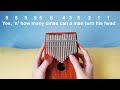 Blowin in the wind  kalimba easy tutorial with number notes and lyrics