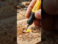 Mini Wood Engraving Stylus Creating Beautiful Flower & Dog Design ✏️ | Tiny Wood Art Tool