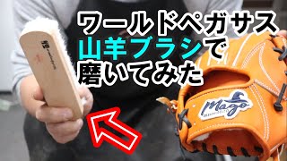 【レビュー】山羊の毛を使ったブラシってどうなの？使ってみました。　【グラブ修理】【クリーニング】【お手入れ】