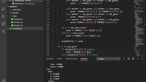 CS50AI 2020   Project 2b Heredity