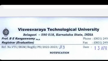 VTU UPDATE TODAY:-13th April 2022